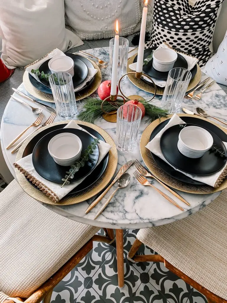 Modern Black + Gold Thanksgiving Tablescape