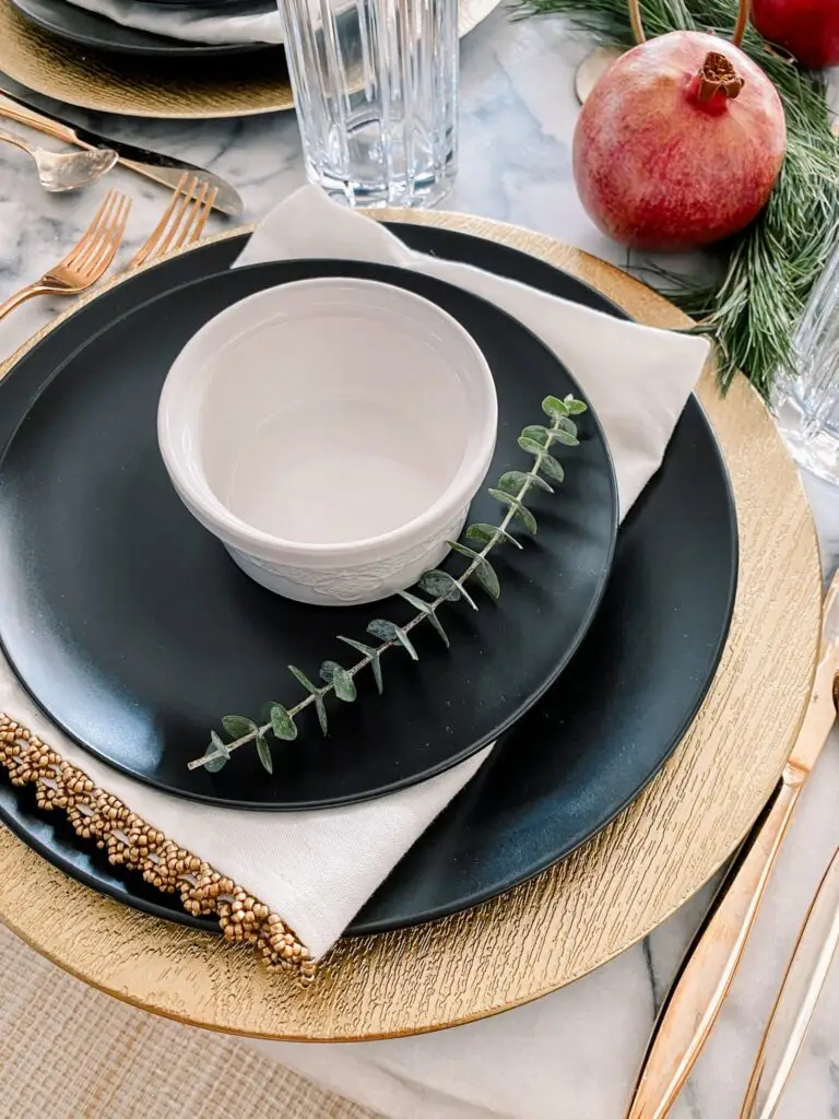 Modern Black + Gold Thanksgiving Tablescape