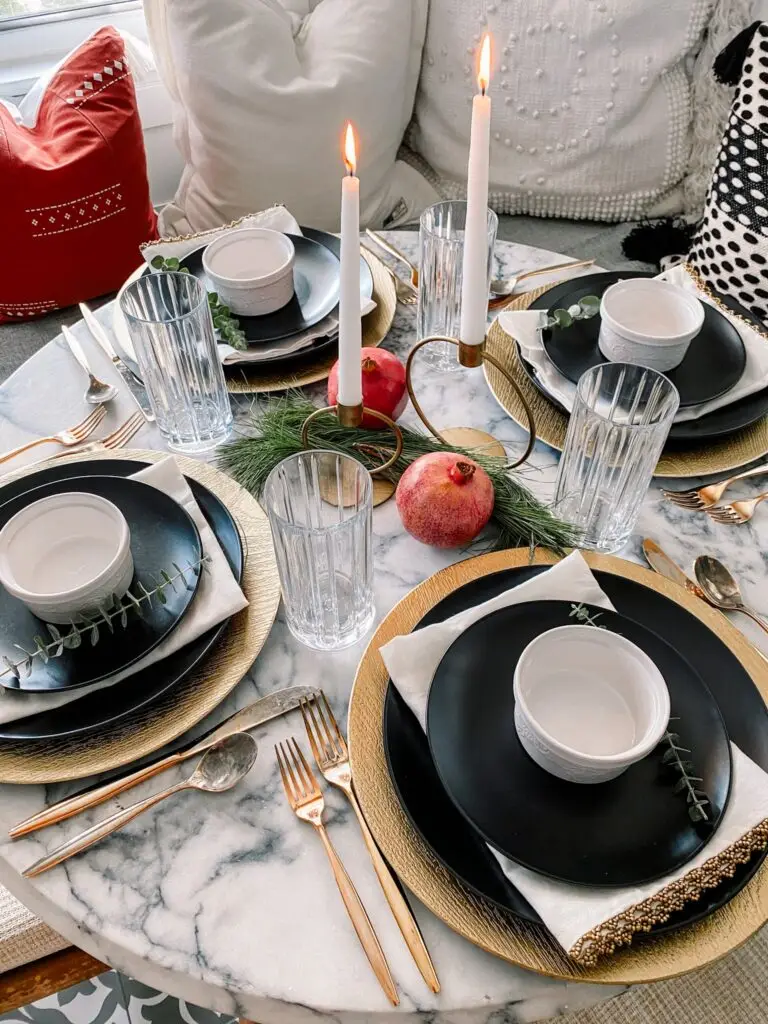 Modern Black + Gold Thanksgiving Tablescape