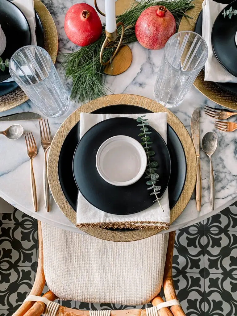 Modern Black + Gold Thanksgiving Tablescape