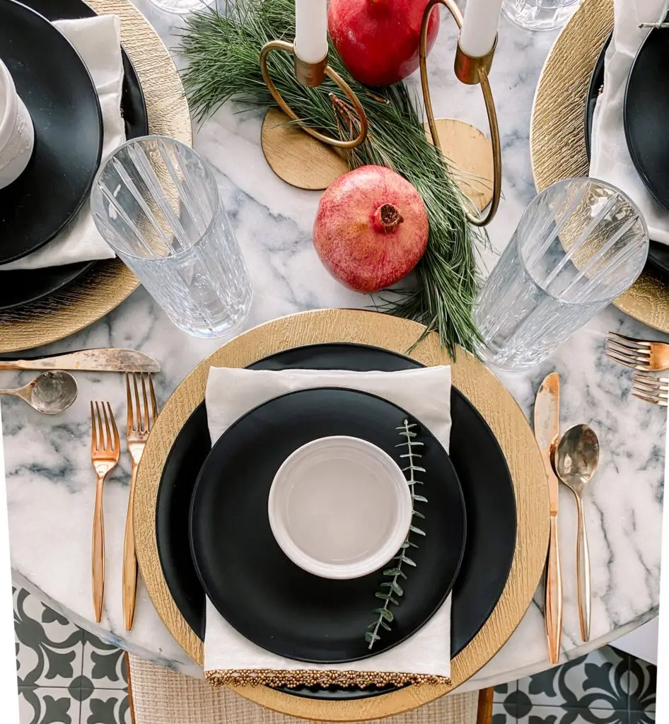 Modern Black + Gold Thanksgiving Tablescape