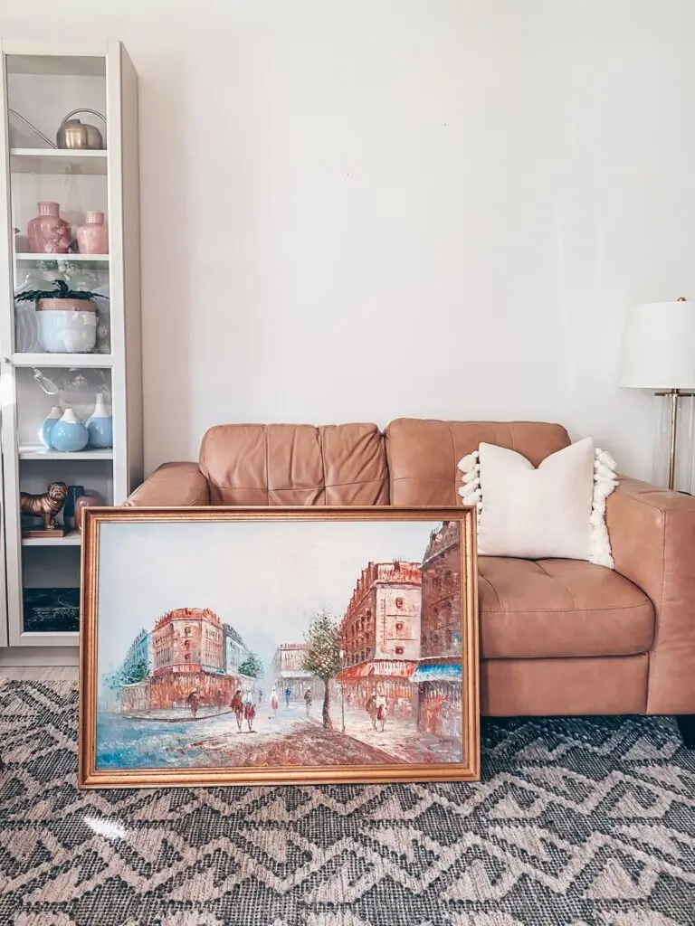 thrifted-oil-painting,-quick-easy-furniture-makeover