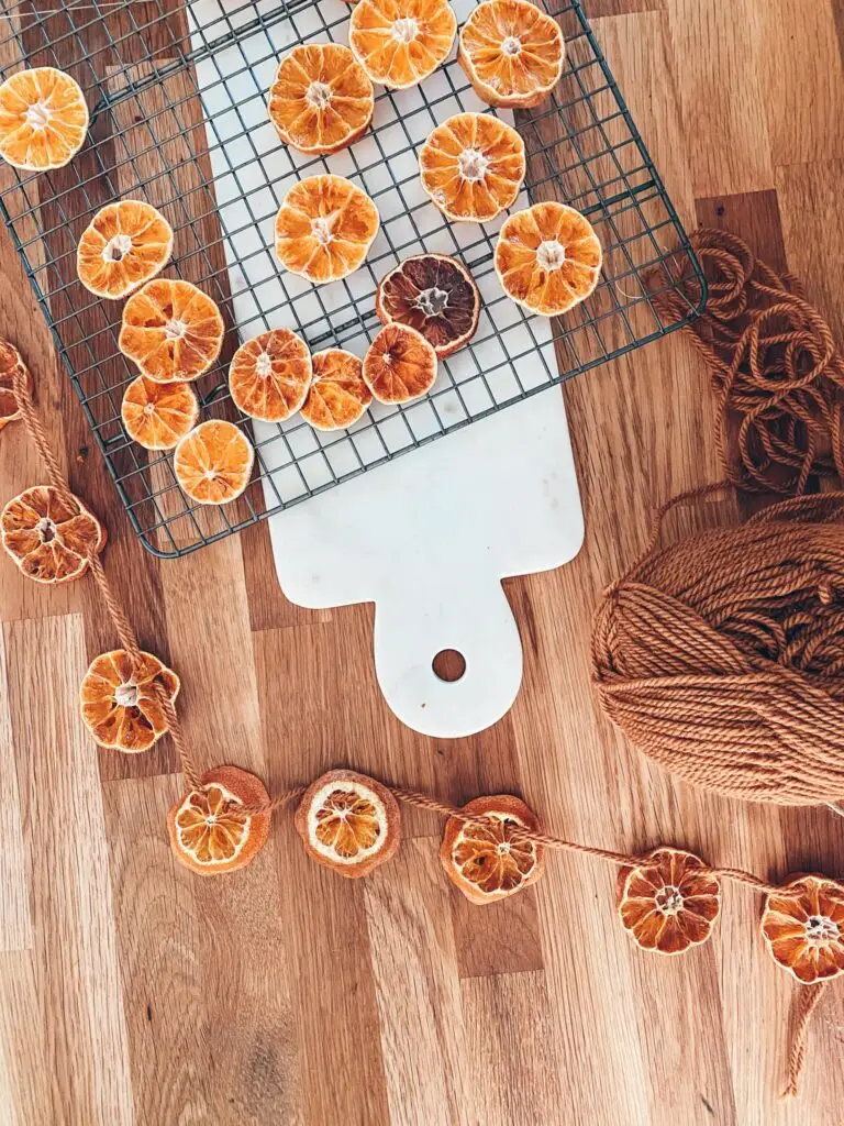 Dried Orange Garland and Wrapping Christmas Gifts