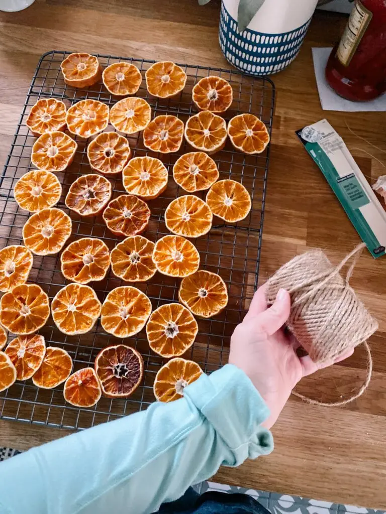 Dried Orange Garland and Wrapping Christmas Gifts