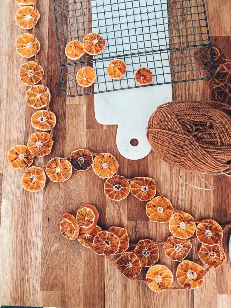 Dried Orange Garland and Wrapping Christmas Gifts