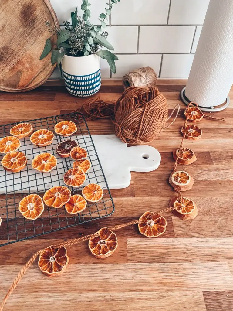 Dried Orange Garland and Wrapping Christmas Gifts