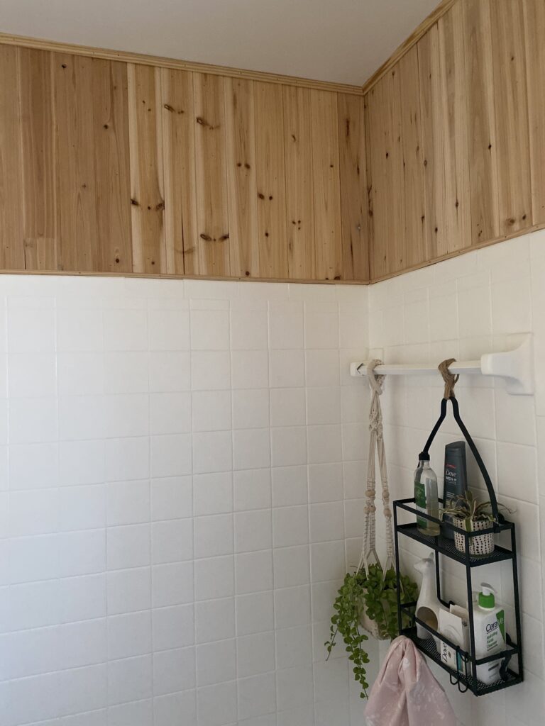 Vertical Tongue and Groove In the Bathroom ORC Week 3 Blushing