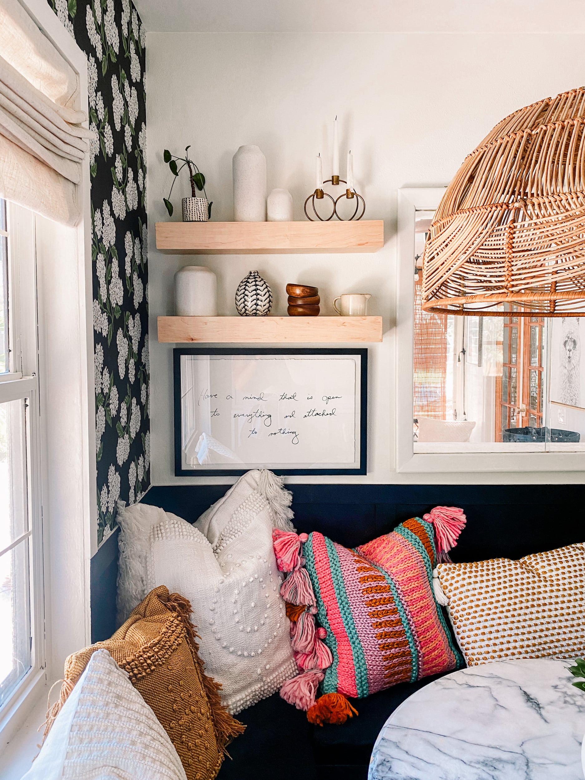 Best Wallpaper Tips - Kitchen Dining Nook with Floral Wallpaper ...