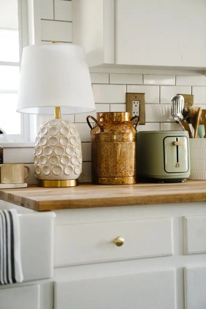 copper vase and toaster