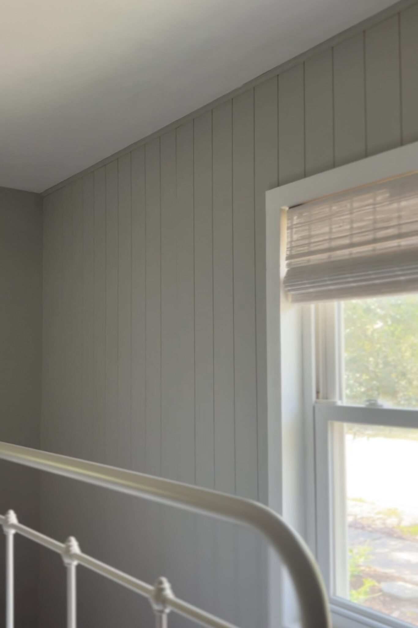 Vertical Shiplap Paneling with Gray Paint - Blushing Bungalow | So Cute ...
