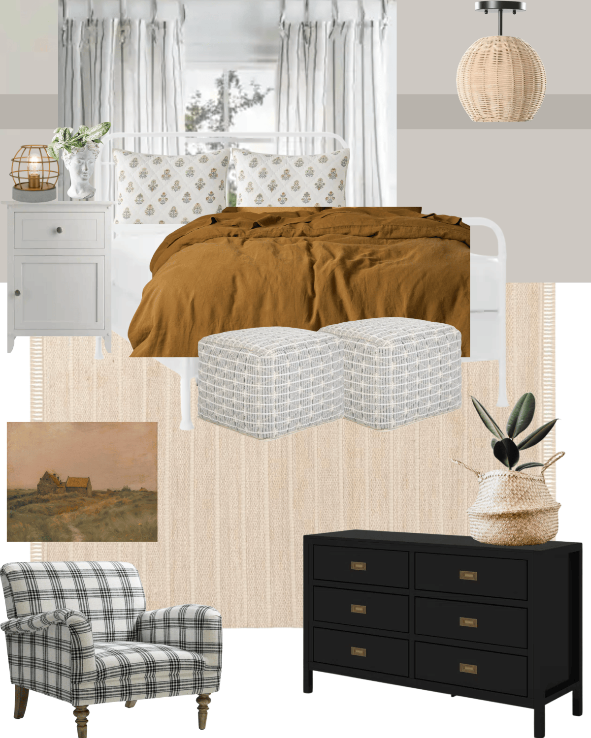 Photo inspiration: Gallery Detail: Coastal Eclectic Bedroom Mood Board Blushing Bungalow