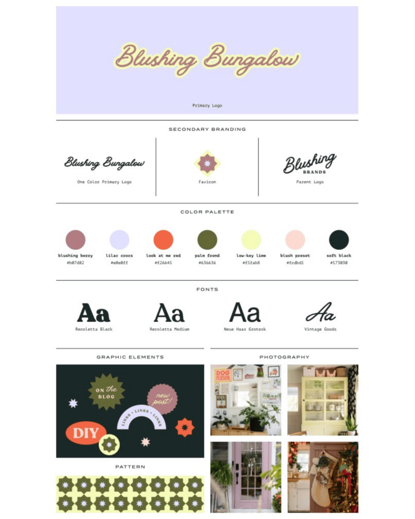 Influencer Color Branding Ideas - Blushing Bungalow | So Cute You'll ...