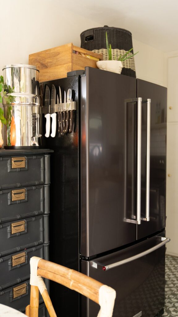 Black Appliances in Small Kitchen - Blushing Bungalow | So Cute You'll ...