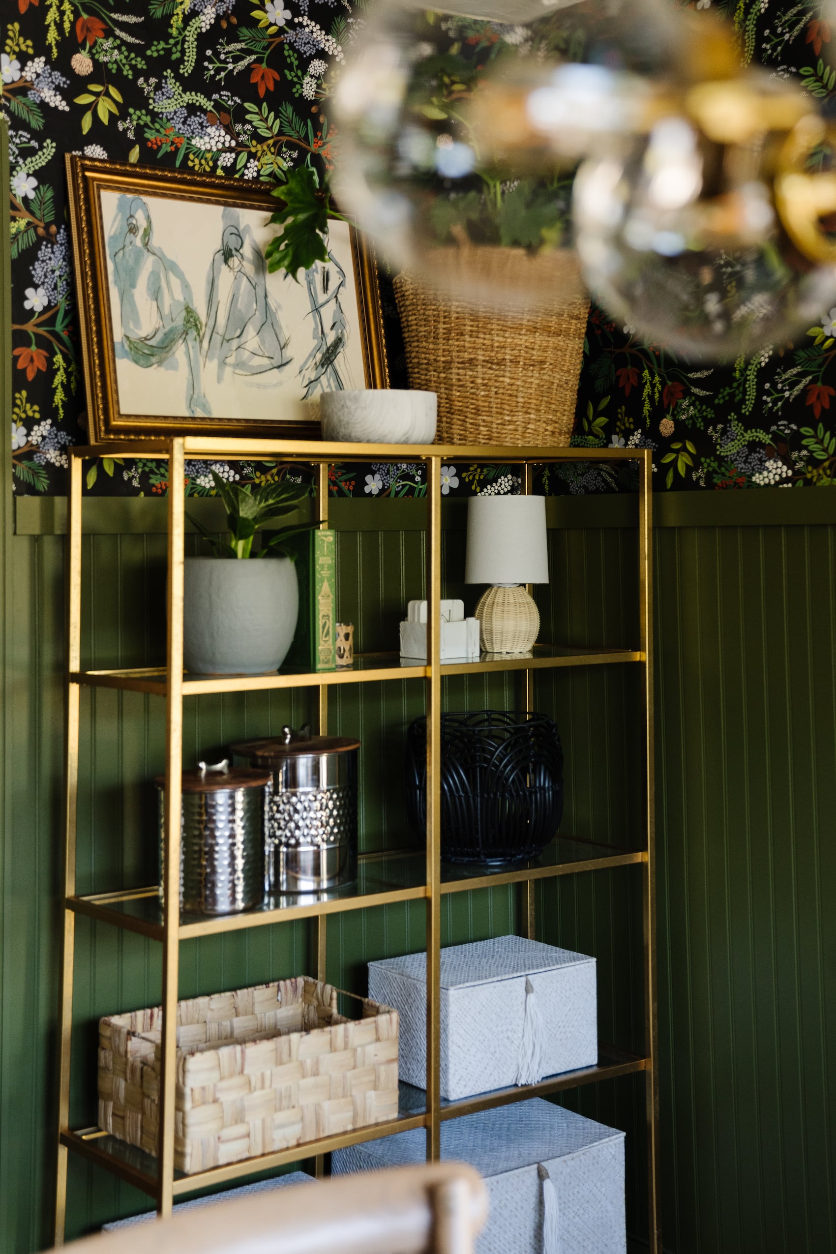 Green Dining Room With Wallpaper - Blushing Bungalow | So Cute You'll ...